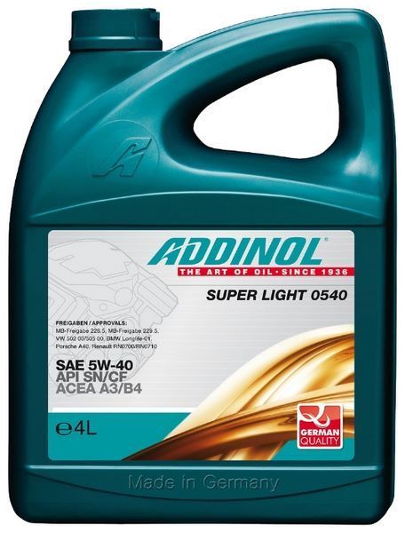 Отзывы ADDINOL Super Light 0540 SAE 5W-40 4 л