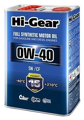 Отзывы Hi-Gear 0W-40 SN/CF 4 л