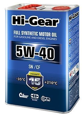 Отзывы Hi-Gear 5W-40 SN/CF 4 л