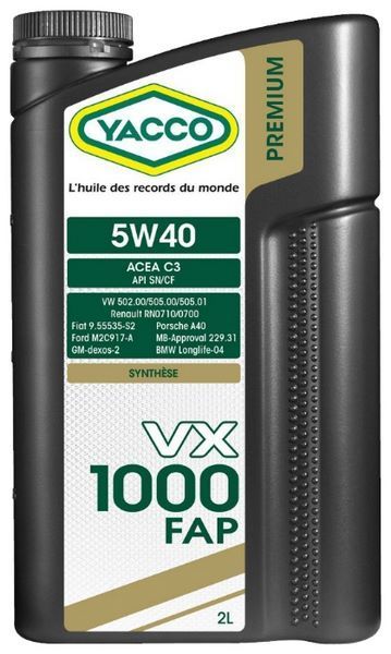 Отзывы Yacco VX 1000 FAP 5W40 2 л