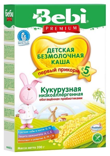 Отзывы Bebi Безмолочная кукурузная с пребиотиками (с 5 месяцев) 200 г