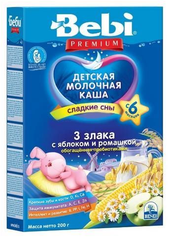 Отзывы Bebi Молочная 3 злака с яблоком и ромашкой (с 6 месяцев) 200 г