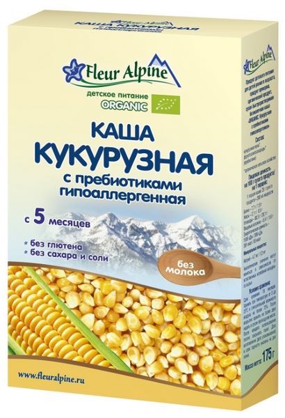 Отзывы Fleur Alpine Безмолочная кукурузная с пребиотиками (с 5 месяцев) 175 г