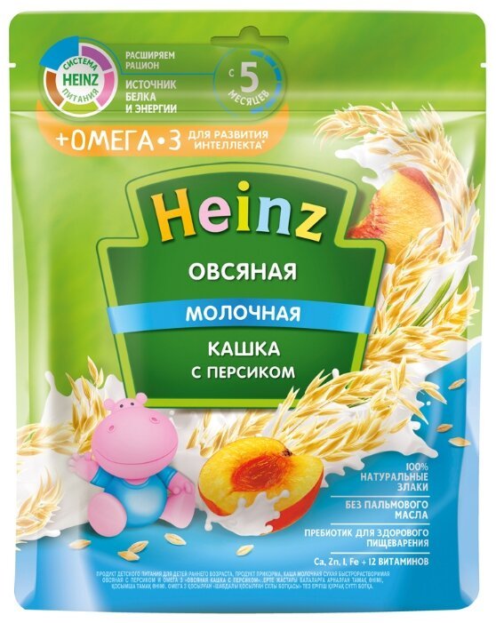 Отзывы Heinz молочная овсяная с персиком (с 5 месяцев) 200 г