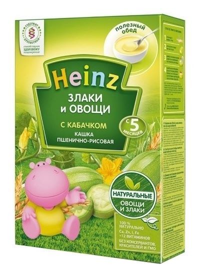 Отзывы Heinz Безмолочная пшенично-рисовая с кабачком (с 5 месяцев) 200 г