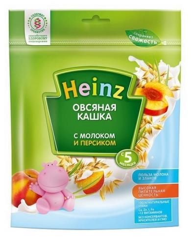 Отзывы Heinz Молочная овсяная с персиком (с 5 месяцев) 250 г