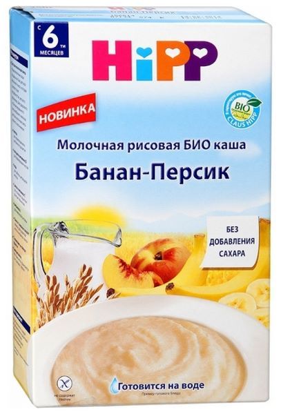 Отзывы HiPP Молочная рисовая с бананом и персиком (с 6 месяцев) 250 г