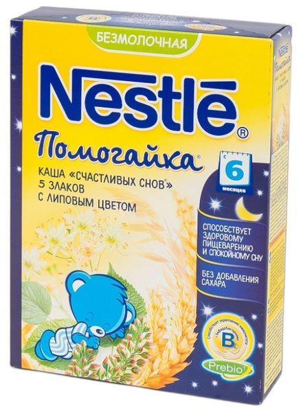 Отзывы Nestlé Помогайка безмолочная 5 злаков с липовым цветом (с 6 месяцев) 200 г