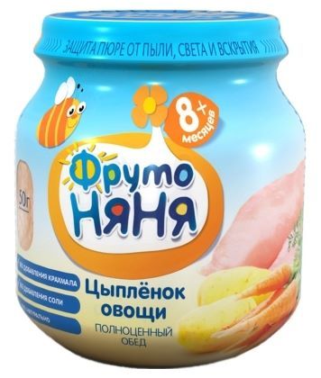 Отзывы ФрутоНяня Цыпленок с овощами (с 8 месяцев) 100 г