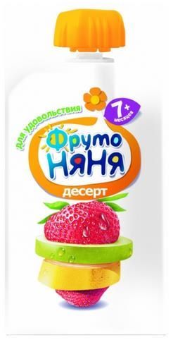 Отзывы ФрутоНяня Десерт из яблок, бананов и клубники (с 7 месяцев) мягкая упаковка 90 г