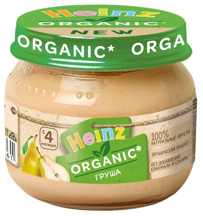 Отзывы Heinz груша Organic (с 4 месяцев) 80 г, 1 шт.