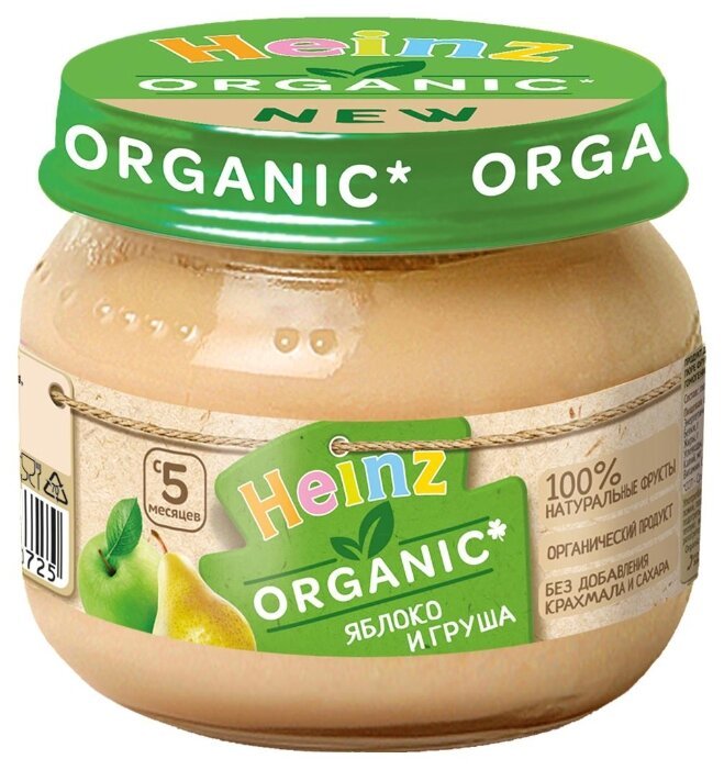 Отзывы Heinz яблоко и груша Organic (c5 месяцев) 80 г, 1 шт.