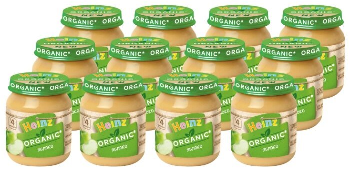 Отзывы Heinz яблоко Organic (c 4 месяцев) 120 г, 12 шт.