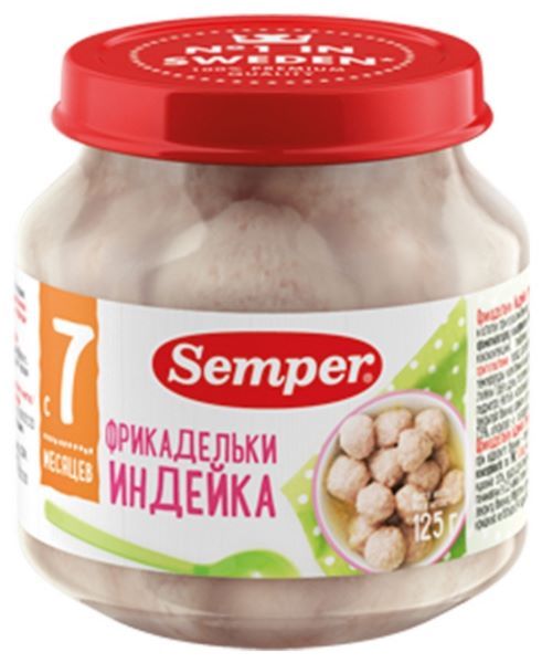 Отзывы Semper Фрикадельки Индейка (с 7 месяцев) 125 г, 12 шт.