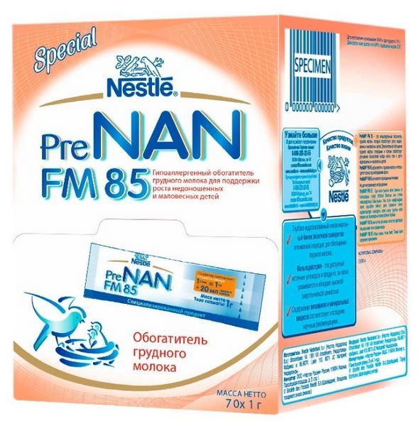 Отзывы NAN (Nestlé) Pre FM 85 (с рождения) 70 г