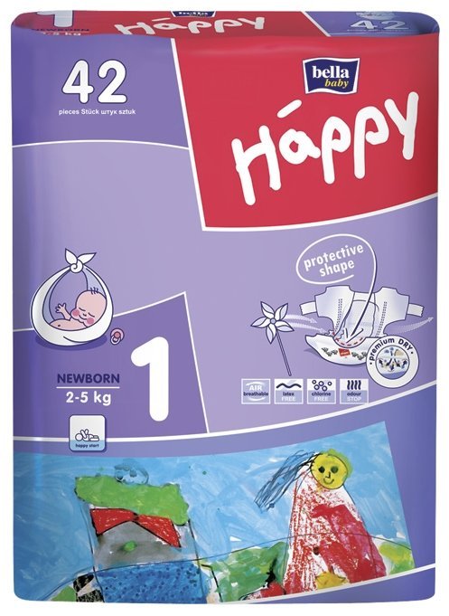 Отзывы Bella Baby happy подгузники start 1 (2-5 кг) 42 шт.