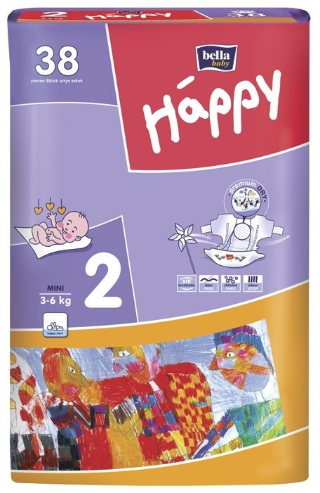 Отзывы Bella Baby happy подгузники start 2 (3-6 кг) 38 шт.