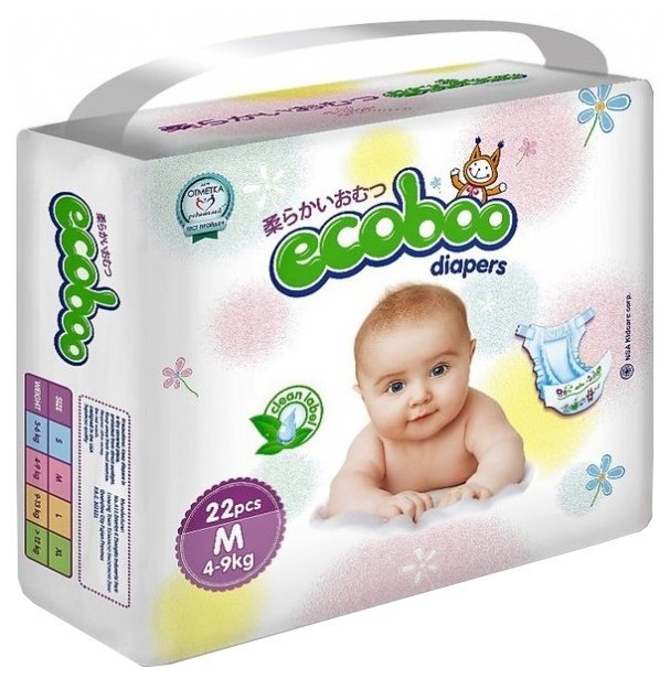 Отзывы ECOBOO подгузники M (4-9 кг) 22 шт.