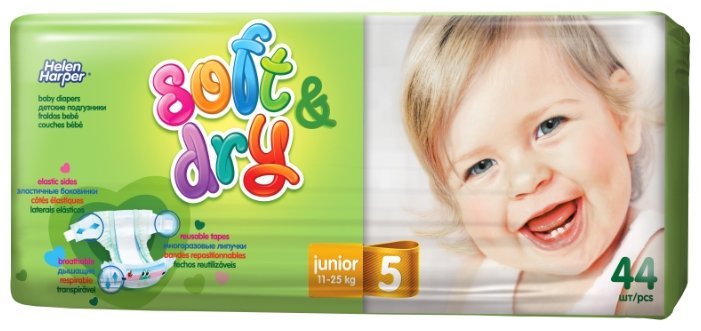 Отзывы Helen Harper подгузники Soft & Dry Junior (11-25 кг) 44 шт.