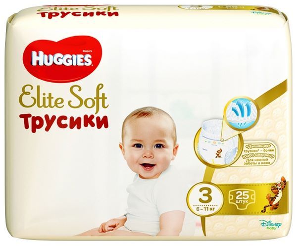 Отзывы Huggies Elite Soft трусики 3 (6-11 кг) 25 шт.