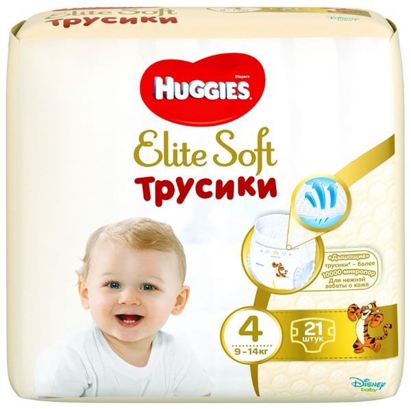 Отзывы Huggies Elite Soft трусики 4 (9-14 кг) 21 шт.