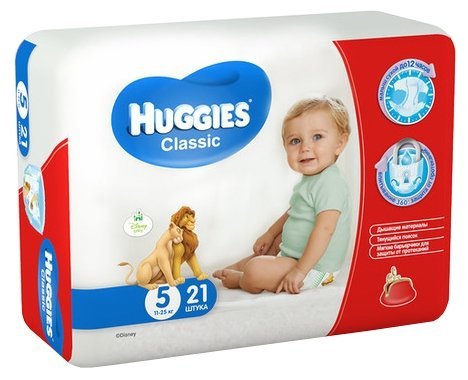 Отзывы Huggies подгузники Classic 5 (11-25 кг) 21 шт.