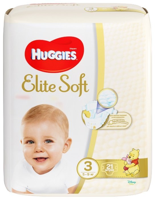 Отзывы Huggies подгузники Elite Soft 3 (5-9 кг) 21 шт.