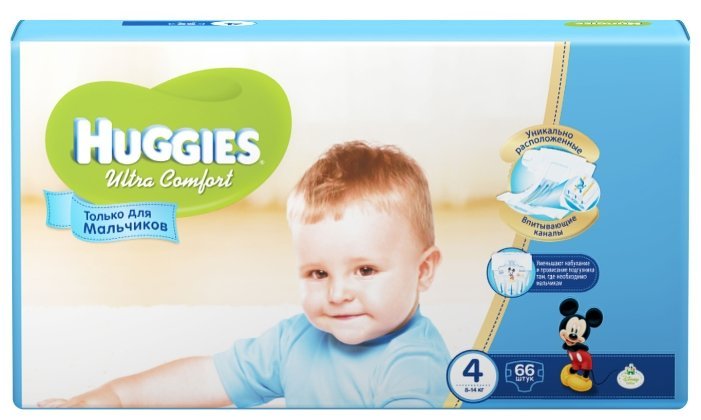 Отзывы Huggies подгузники Ultra Comfort для мальчиков 4 (8-14 кг) 66 шт.