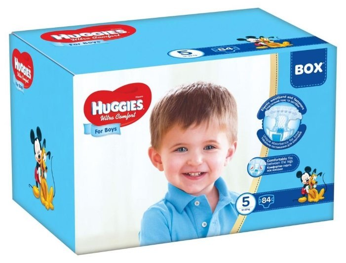 Отзывы Huggies подгузники Ultra Comfort для мальчиков 5 (12-22 кг) 84 шт.