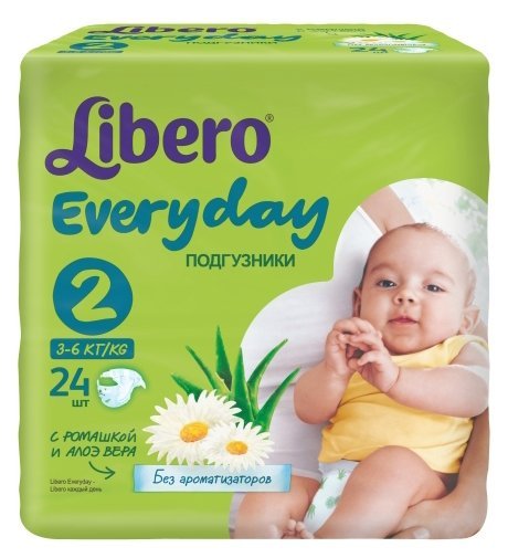 Отзывы Libero подгузники Everyday 2 (3-6 кг) 24 шт.