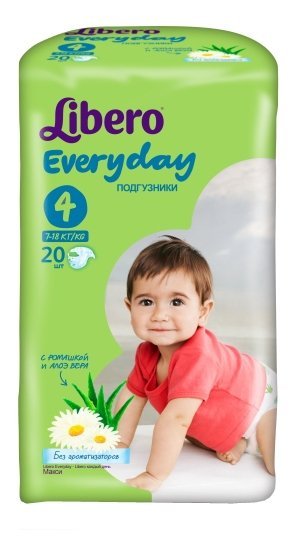 Отзывы Libero подгузники Everyday 4 (7-18 кг) 20 шт.