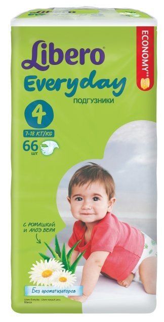 Отзывы Libero подгузники Everyday 4 (7-18 кг) 66 шт.