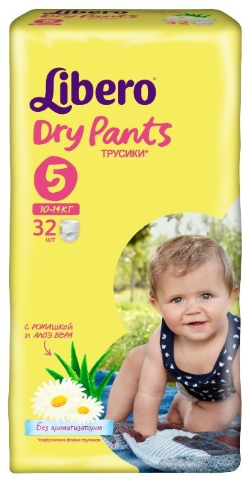 Отзывы Libero трусики Dry Pants 5 (10-14 кг) 32 шт.