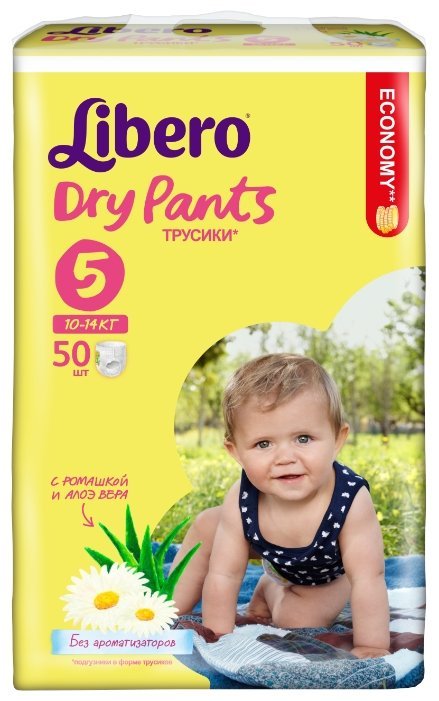 Отзывы Libero трусики Dry Pants 5 (10-14 кг) 50 шт.