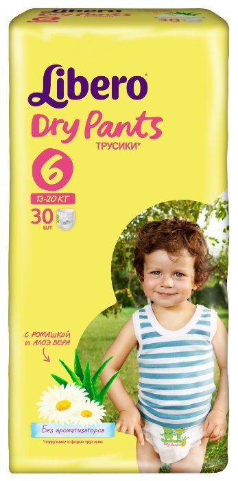 Отзывы Libero трусики Dry Pants 6 (13-20 кг) 30 шт.