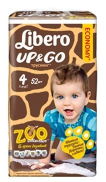 Отзывы Libero трусики Up & Go Zoo Collection 4 (7-11 кг) 52 шт.