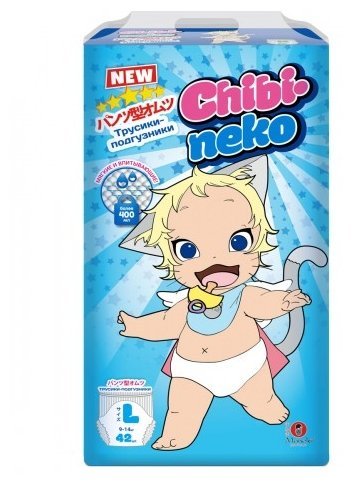 Отзывы Maneki трусики Chibi-neko L (9-14 кг) 42 шт.