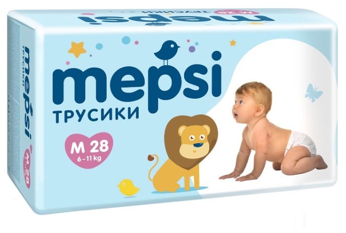 Отзывы Mepsi трусики M (6-11 кг) 28 шт