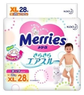 Отзывы Merries подгузники XL (12-20 кг) 28 шт.