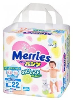 Отзывы Merries трусики L (9-14 кг) 22 шт.