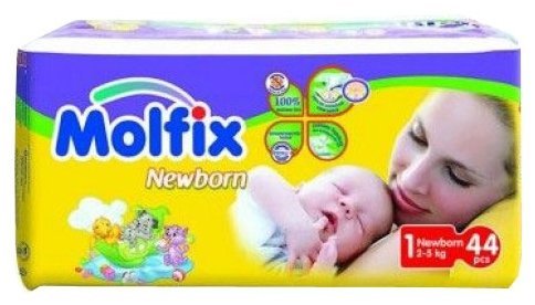 Отзывы Molfix подгузники 1 (2-5 кг) 44 шт.