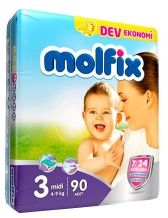 Отзывы Molfix подгузники 7/24 (4-9 кг) 90 шт.