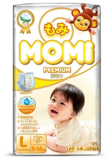Отзывы Momi трусики Premium L (9-14 кг) 42 шт.