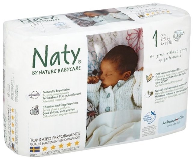 Отзывы Naty подгузники 1 (2-5 кг) 26 шт.