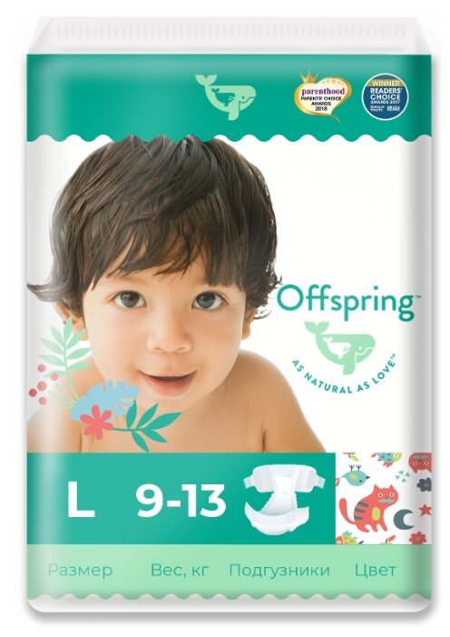 Отзывы Offspring подгузники L (9-13 кг) 36 шт.