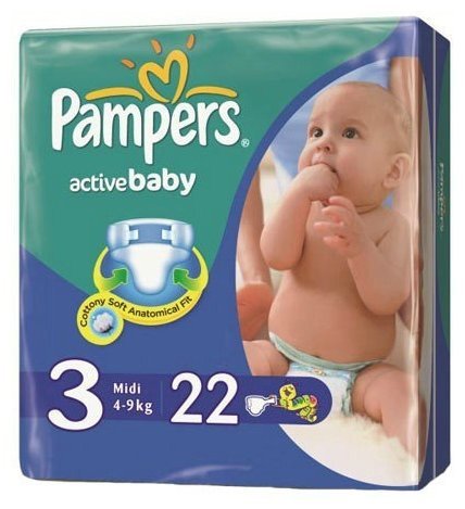 Отзывы Pampers подгузники Active Baby 3 (4-9 кг) 22 шт.