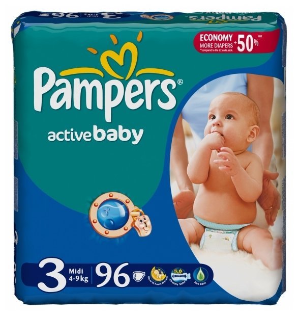 Отзывы Pampers подгузники Active Baby 3 (4-9 кг) 96 шт.