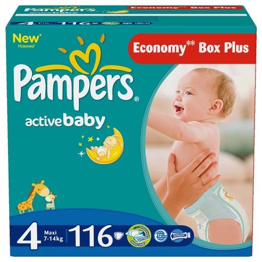 Отзывы Pampers подгузники Active Baby 4 (7-14 кг) 116 шт.