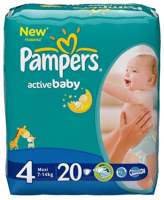 Отзывы Pampers подгузники Active Baby 4 (7-14 кг) 20 шт.