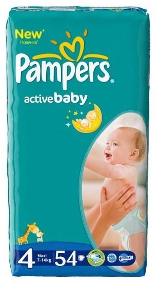 Отзывы Pampers подгузники Active Baby 4 (7-14 кг) 54 шт.